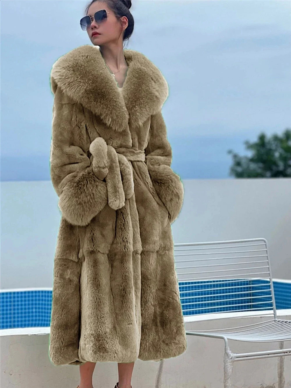 Mink Red Fur Coat Women Faux Long Coats Winter Thick Warm Female Jackets Ladies Parkas Oversized Overcoat 241120