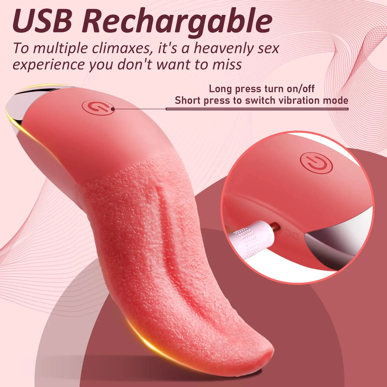 10 Mode Heating Tongue Licking Vibrator Mini Sex Toys for Women Clit Stimulator G-spot Nipple Female Masturbator Couples Product 240419