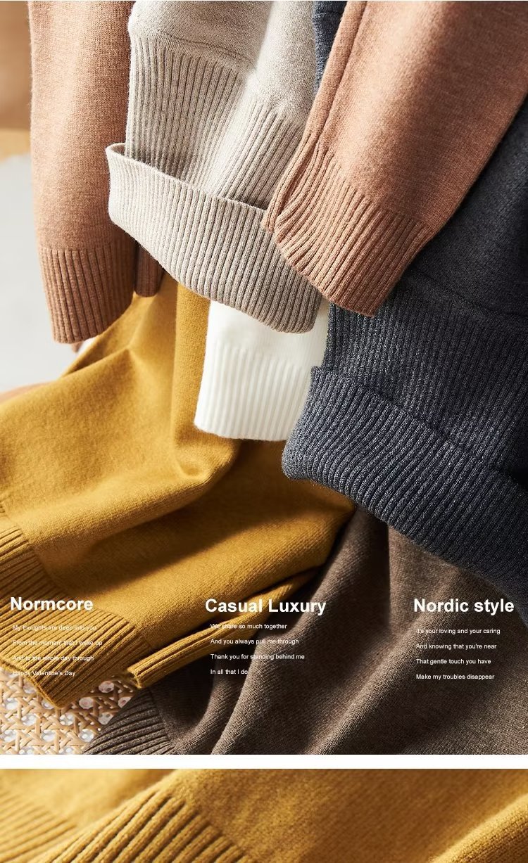 Men's Sweaters Men Sweater Turtleneck Knitted Pullover Cashmere Warm Solid Color Clothes Business Bottoming Tops Autumn Winter