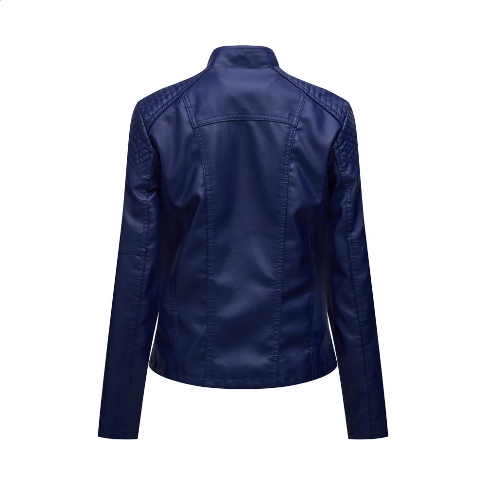 Spring Summer and Autumn Womens Artificial Leather Jacket Pu Motorcycle Purple Coat Ultra Thin Zipper Motorcycle Coat 4XL 241119