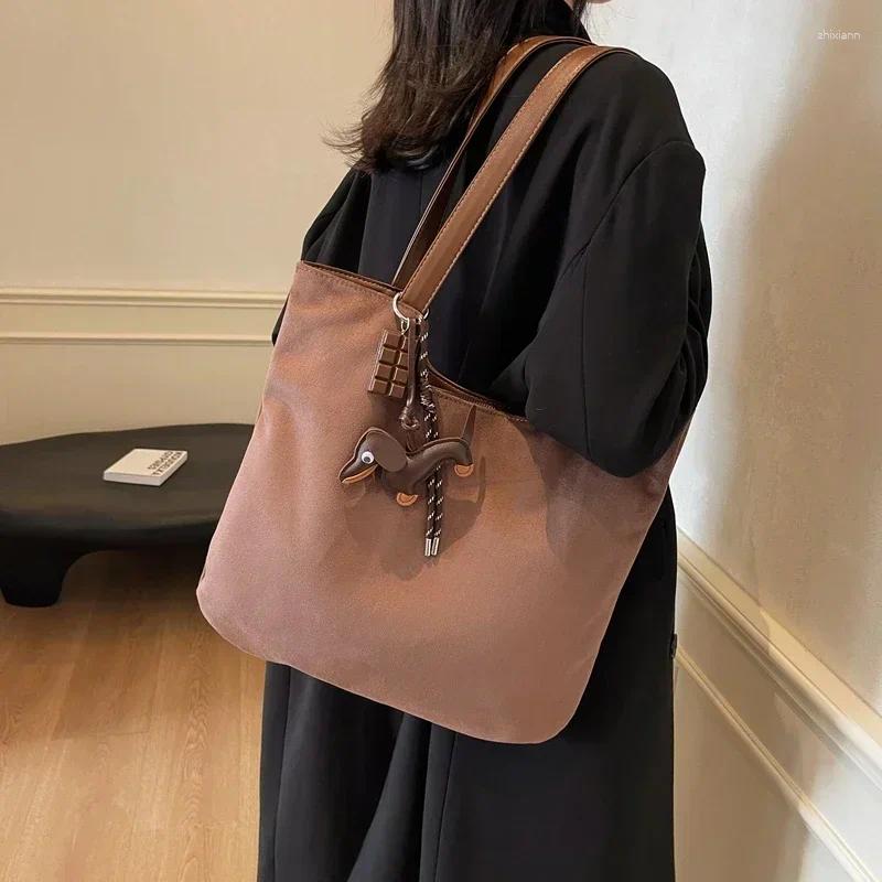 Totes Zipper Suede Product Women's Shoulder Bag Solid Color Fashion Tote Large Capacity Soft Versatile Trendy Handbag zhanyishengli