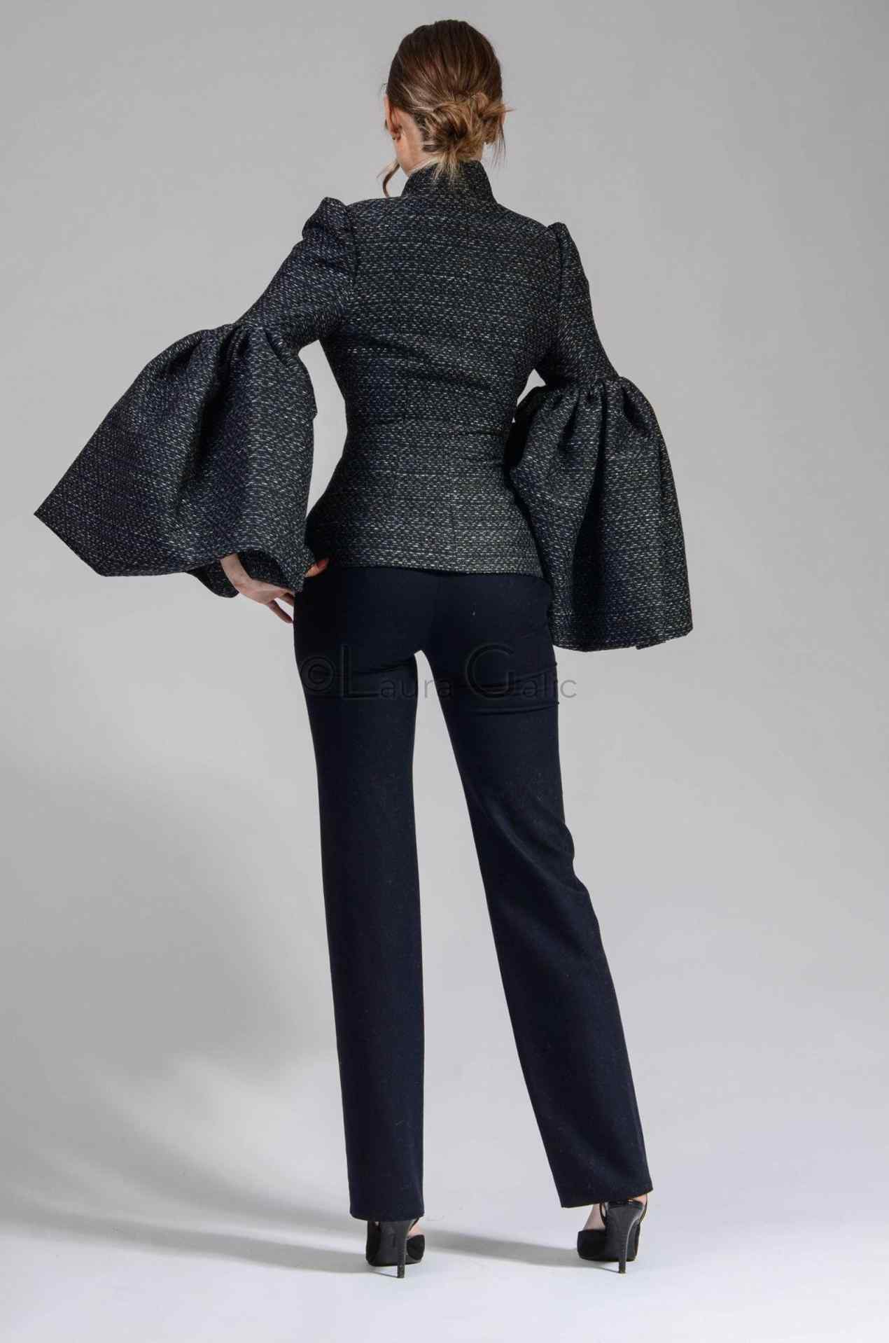 Unique Design Women Blazer Dress Big Puff Sleeve Party Gown Custom Made Street Power Formal Wear One Piece