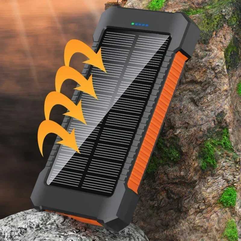 Portable power pack suitable for 20000mAh panel solar panels with external battery and lanyard Cpass outdoor portable power supply PLY Y241119