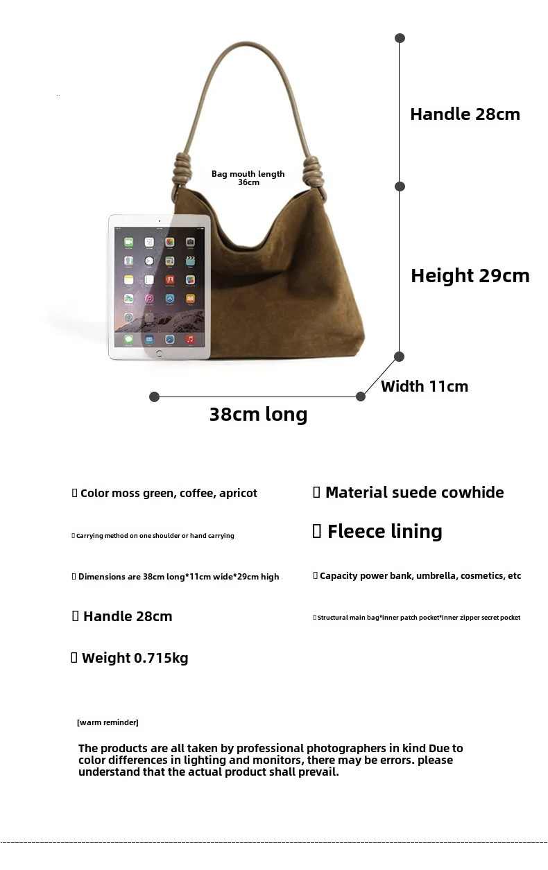 All-Match Chamois Matte Suede Cowhide Leather Tote Large Capacity Designer Maillard Dressing Coffee Winter Ladies Handbag Tie Dye BagVoyage