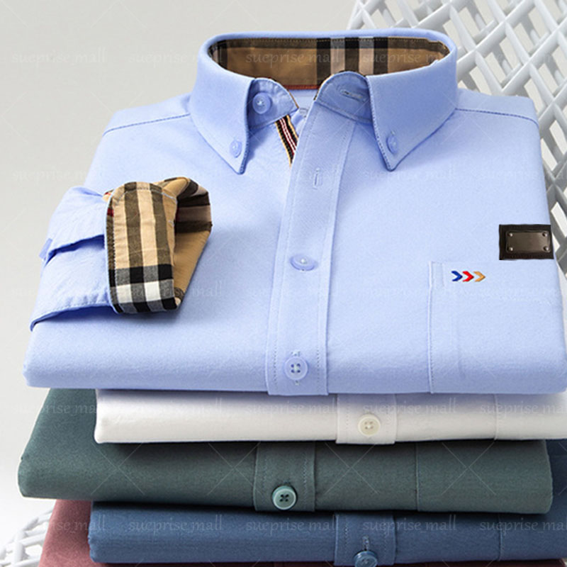 Men's Dress Shirts shirt Business slim fit, versatile, long sleeved shirt, Cotton patchwork fashionable men's casual Shirt, wedding b