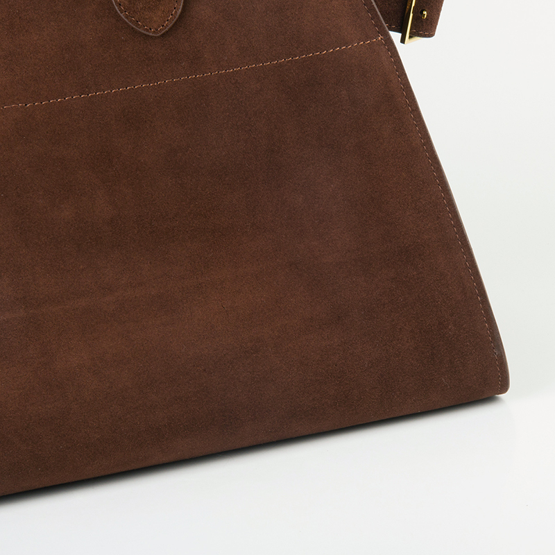Natural Suede Handbag For Women Nubuck Cow Leather Large Capacity Casual Tote Bag Solid Commute Genuine Leather