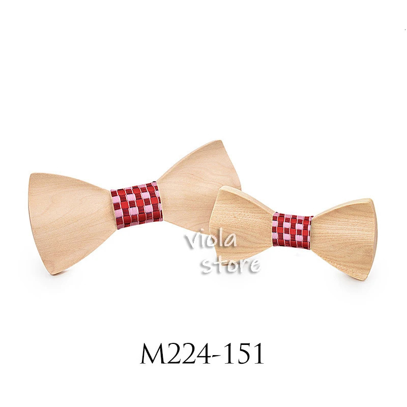Fashion Chic Father Son Wood Bowtie Men Women Kid Pet Butterfly Suit Tuxedo Party Dinner Wedding Cravat Gift Creative Accessory 240415