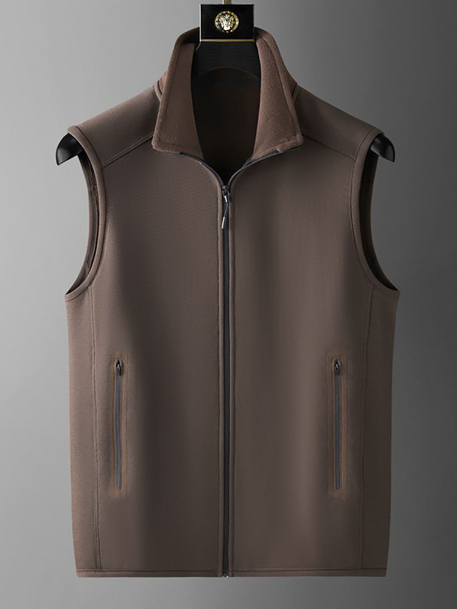 JSBD Comfort ~ High Quality Commuter Casual Zipper Stand Collar Spring And Autumn 100 Solid Color Vest Men