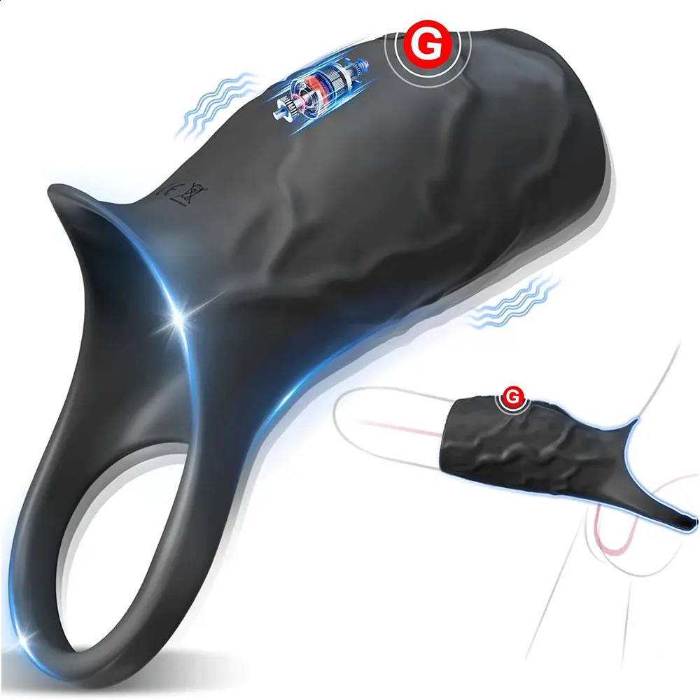 Vibrating Penis Sleeve Cock Ring Adult Sex Toys for Men Women Vibrator GSpot Stimulation Male Couple Toy 241120