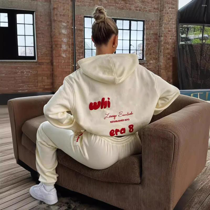 Designer Mens Tracksuits Womens Hoodies Sets Spring Fleeced Letters Printing Loose Hooded Two Piece Sweatpants Jogger Pants Set Sweatsuit Sport