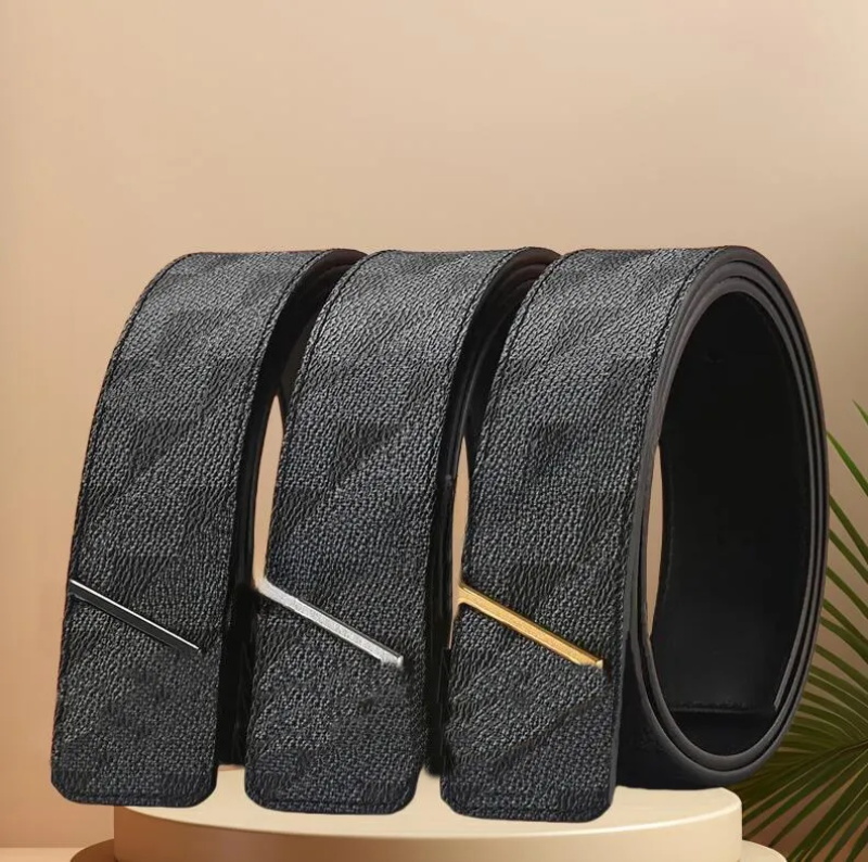 Fashion belts for men designer belts big plated gold letter buckle genuine leather ceinture luxe luxury belt lattice printing flower width 3.8cm fa060