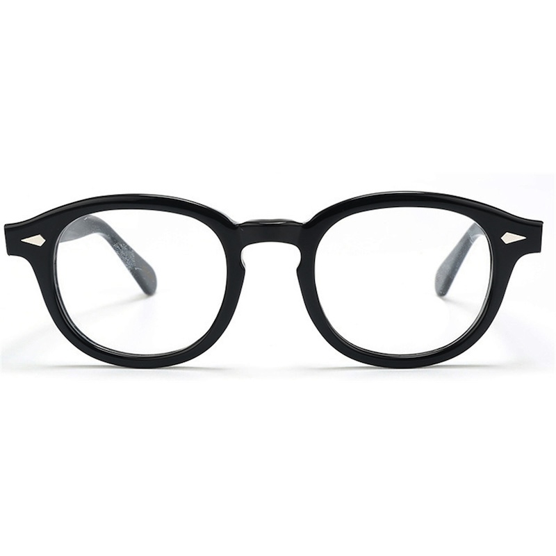 LEMTOSH Acetate Glasses Johnny Depp Optical Prescription Frame Men Women Round Vintage Glasses Reading Handmade Women Spectacle Frame Tortoise Clear L