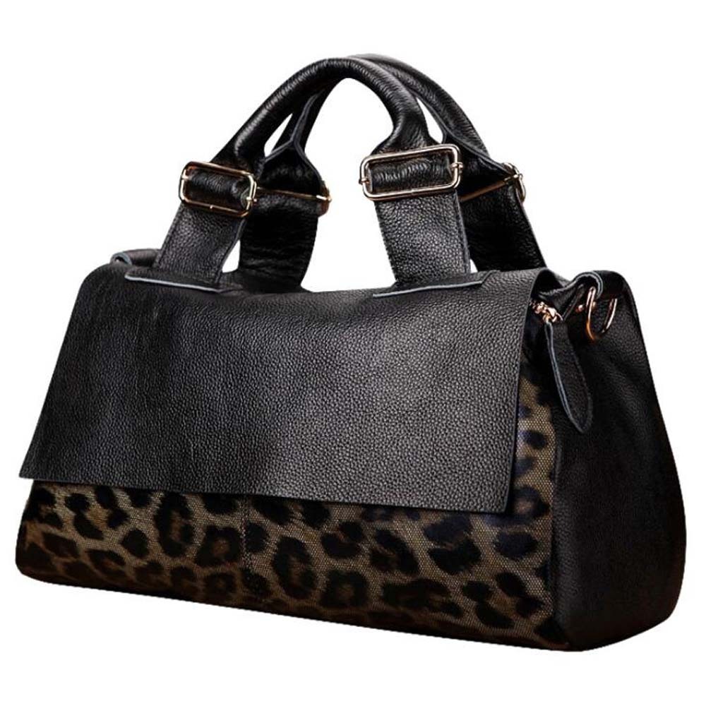 Genuine Leather Tote Handbags For Women, Leopard Shaped Cow Skin Office Bag With Long Strap, Crossbody Shoulder Bags Zipper Style BagVoyage