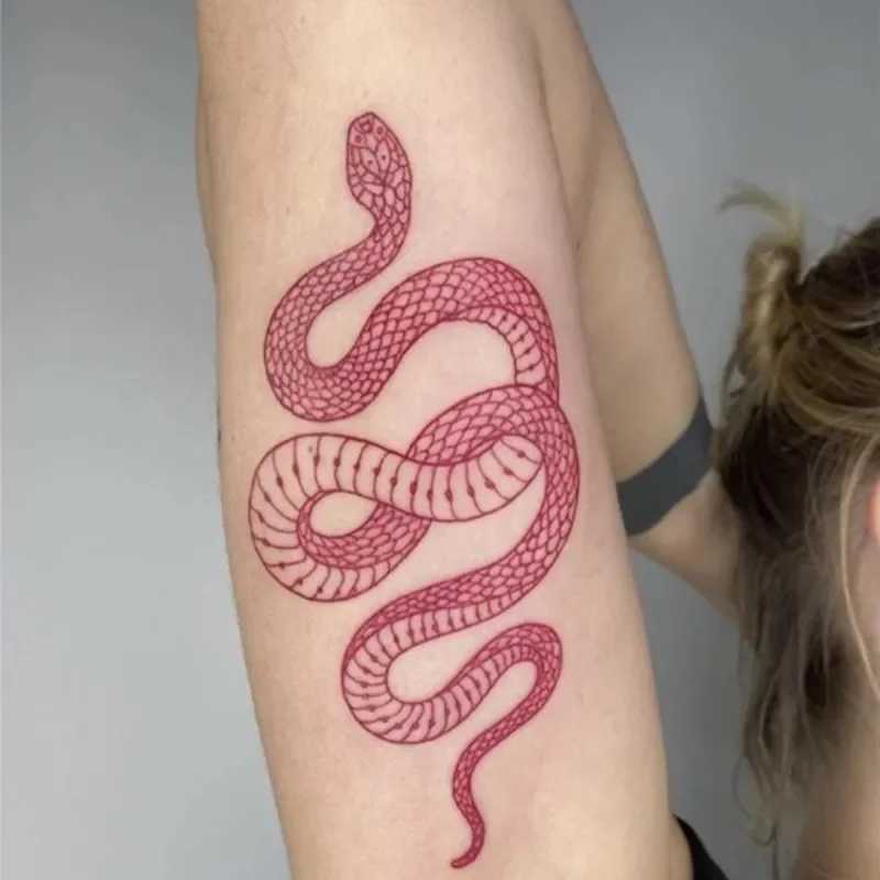 Black Snake Temporary Tattoo Sticker Female Waist Waterproof Fake Tattoo Black Wine Large Size Snake Tattoo NewXJ25414