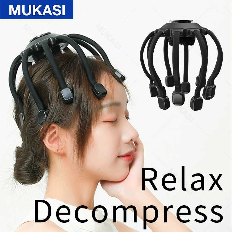 MUKASI electric head massager Bluetooth music vibration octopus scalp massager used for better sleep decompression and relaxation W241120