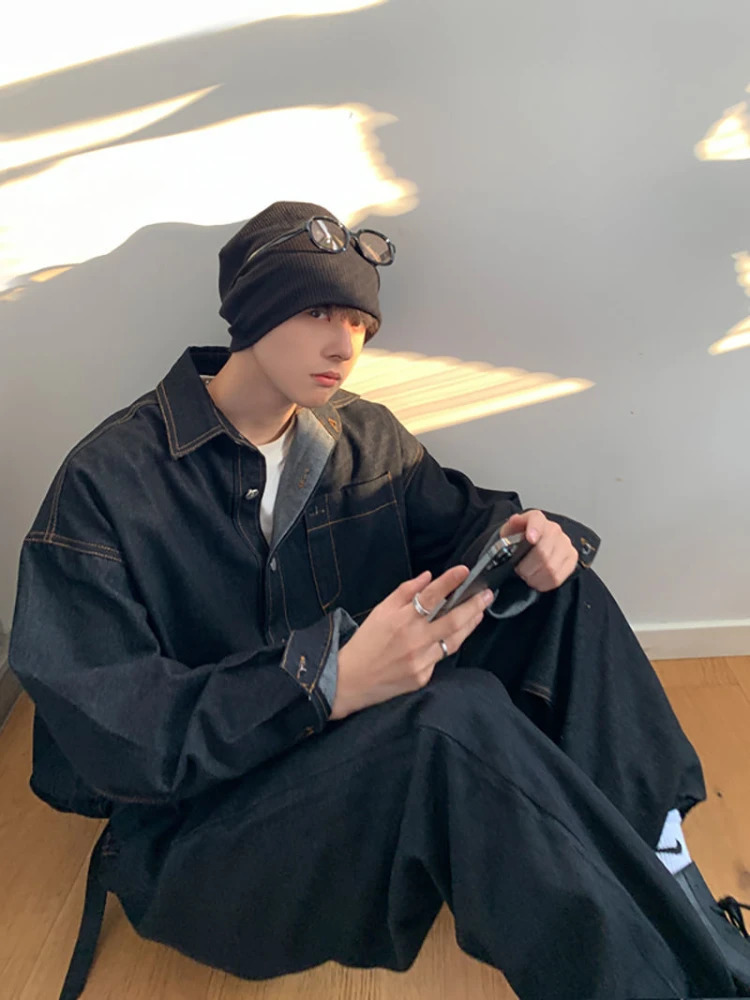 Cargo Denim Jumpsuits Men Women Korean Hip-hop Loose Sets INS High Street Oversize Couple Jeans Autumn Casual Fashion Jumpsuits 240415