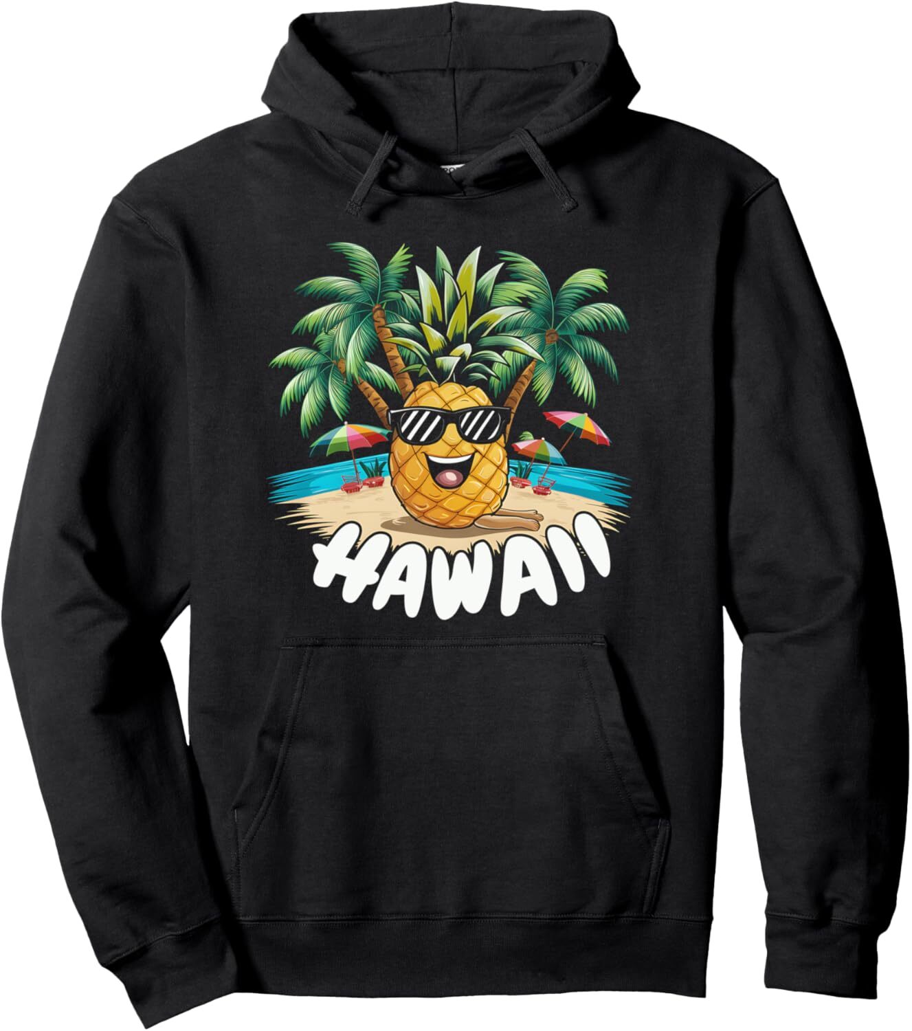 Hoodie for Mens Womens Hawaii Pineapple Tropical Beach Palm Tree Summer Vacation HI Pullover Hoodie Graphic Hoodies sweatshirt