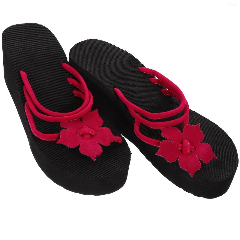 Sandals House Slippers Non-slip Slope Thick Bottom Red Fashion ps Beach Black Knoted Miss hurenlakeshoes hurenlakeshoes hurenlakeshoes