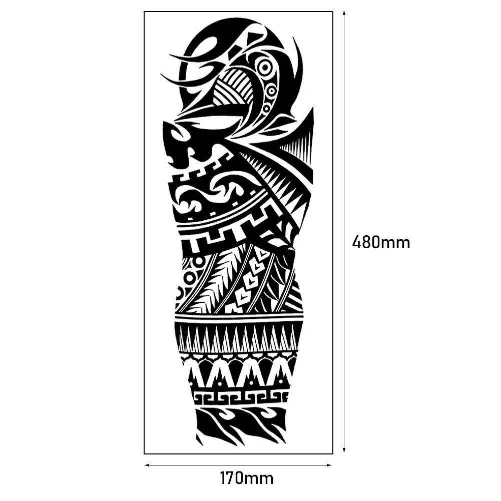 Waterproof Temporary Tattoo Sticker Totem Geometric Full Arm Large Size Sleeve Tatoo Fake tatto flash tattoos for men women boyXJ241120