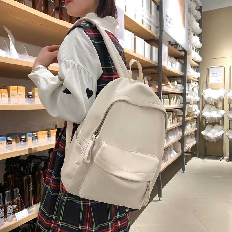 Junior High School High Beauty Backpack for Women Sweet and Fresh Solid Color Backpack Cute Campus Student Backpack 241120