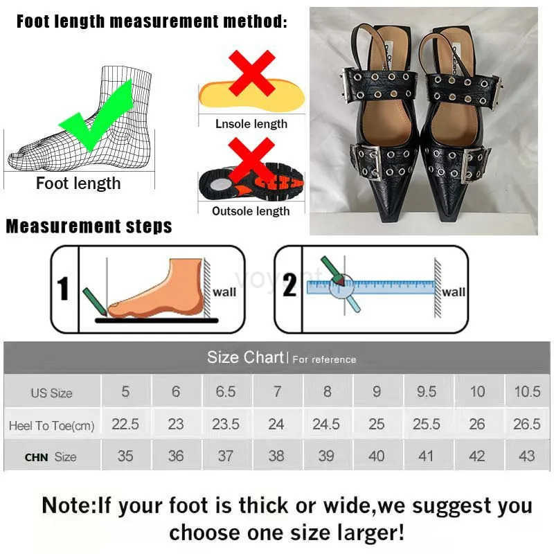 New Sandals Wen Flats Shoes Fashion Metal Buckle Shoes 2025 Spring Pointed Toe Shallow Footwear Slingbacks Ladies Sandals Z250326