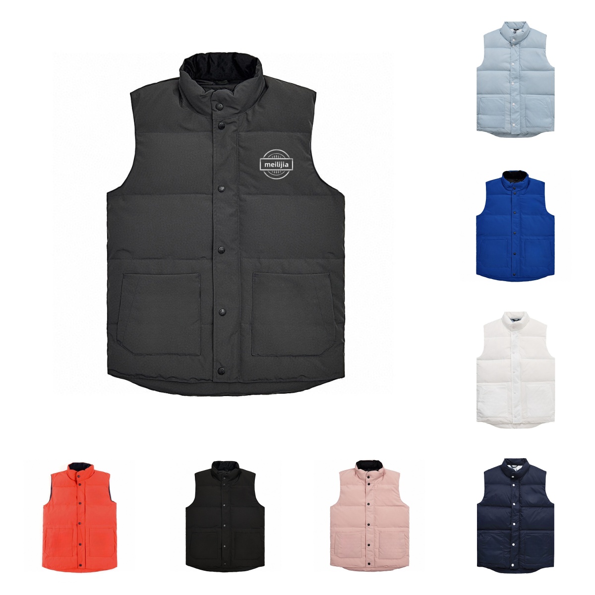 Designer Winter Down Gillets Warm body warmer Ruff men Vest waistcoat Coat Men and women can wear 8 colors optional size S-XXL