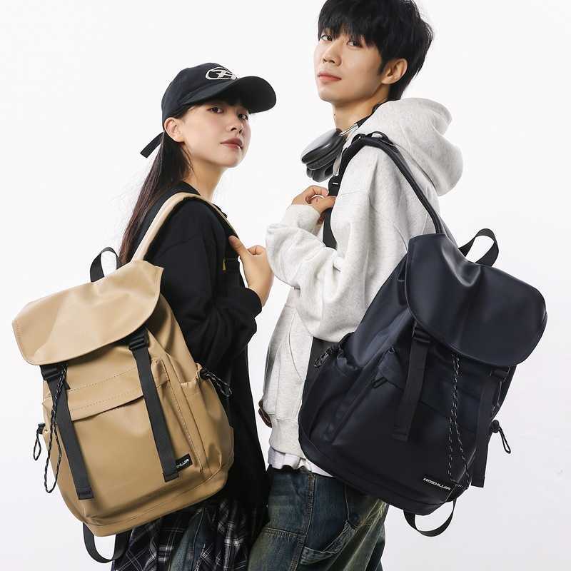 Men's casual backpack solid color large capacity computer bag trendy brand college student backpack women's travel backpack men 241120