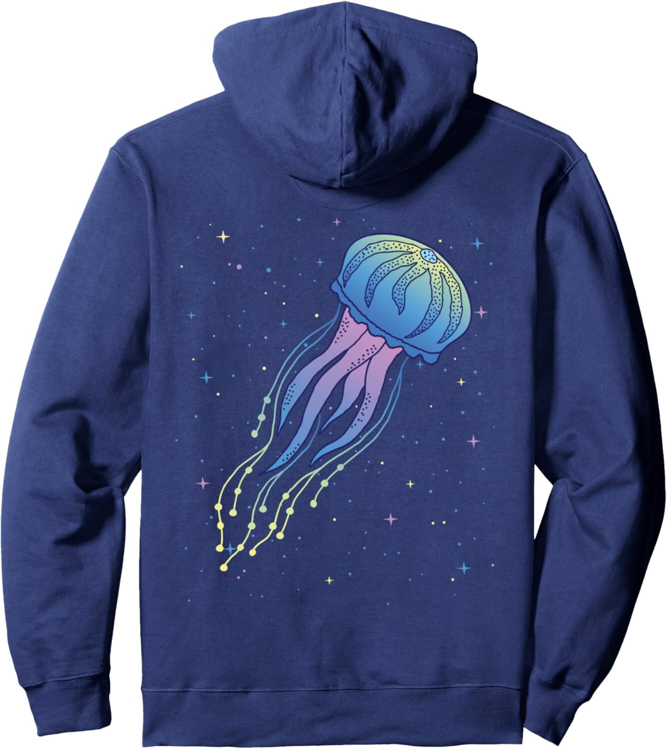Hoodie for Mens Womens Jellyfish In Space Travel Colorful Sea Creature Galaxy Pullover Hoodie Graphic Hoodies sweatshirt cool