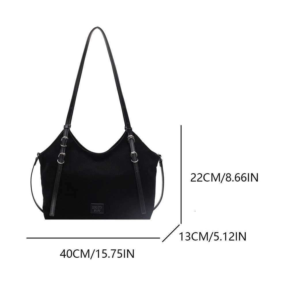 Women Faux Suede Fashion Shoulder Hasp Closure Designer Tote Handbag Stylish Top Handle Simple Commuting Bag