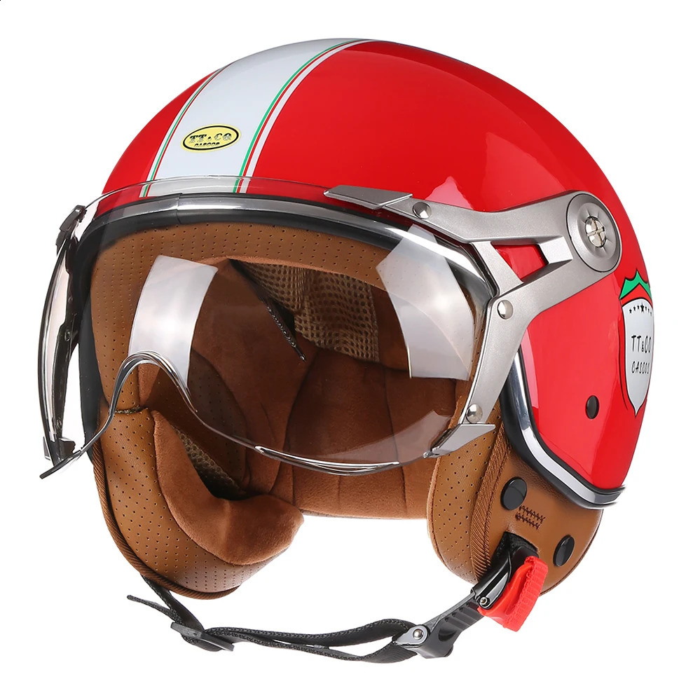 Open Face 3/4 Motorcycle Retro Motorbike Helmets Vintage Chopper Capacete De Moto Bike Cascos Scooter With For Men Women DOT 241119