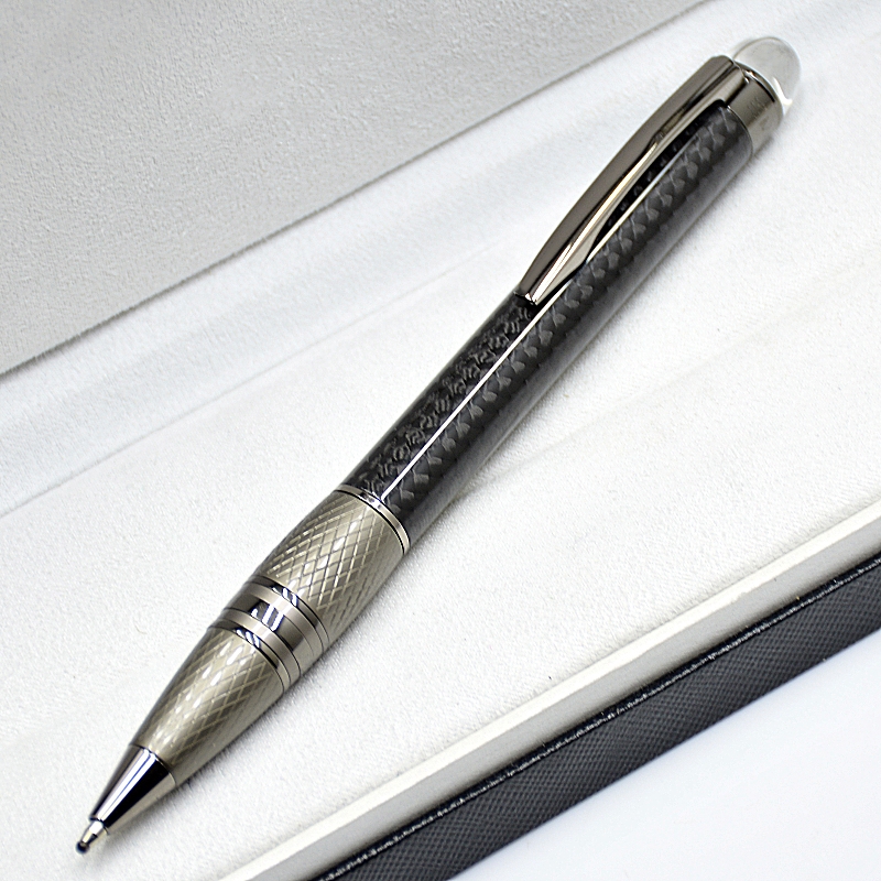 wholesale AAA Monte Star-Walk Series Black Carbon Fibre Rollerball Pen Crystal Top Business Office Writing Ballpoint Pens High Quality