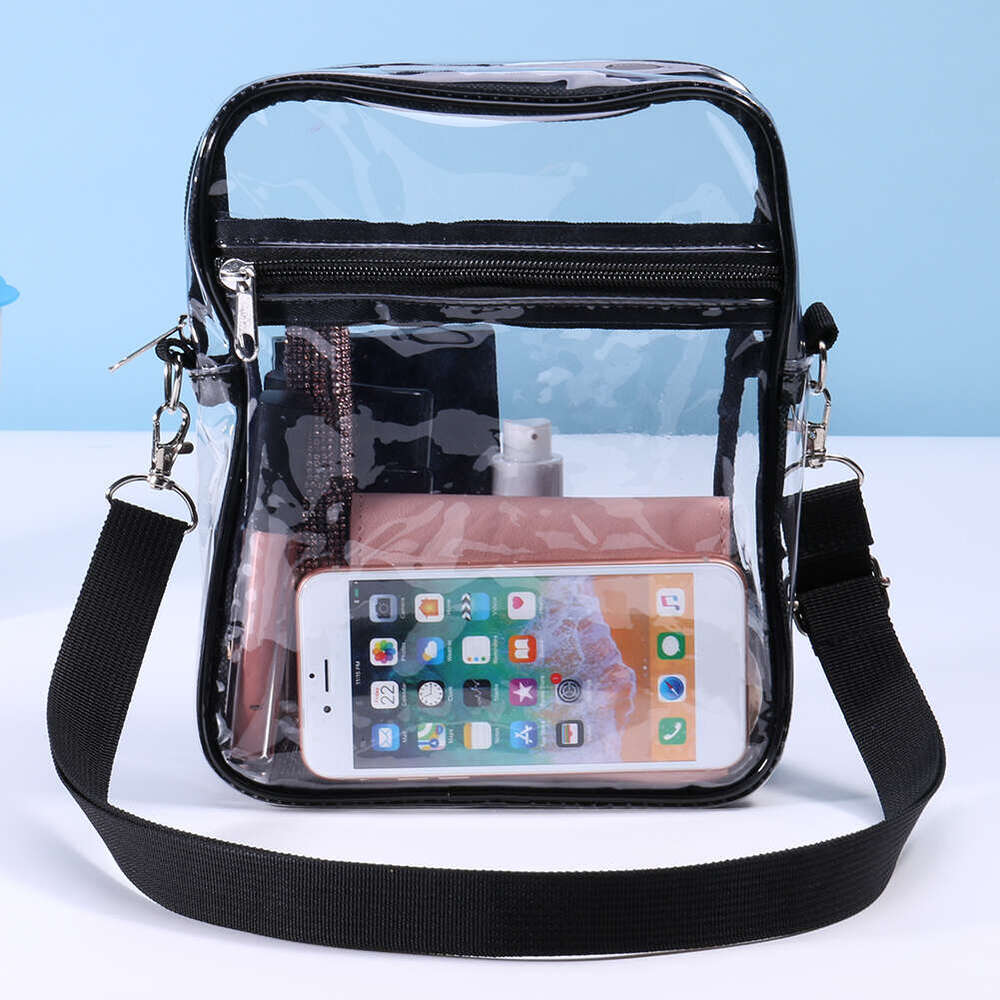 Transparent TPU Sg Small Square Shoulder Messenger Bag Stadium Approved Travel Casual for Concerts Sports Beach Purse