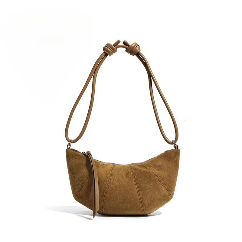 New Women Dumpg Female Niche Underarm Shoulder Bag Lady Cross-Body Messenger Maillard Croissant Autumn Winter Hobos Patent Leather BagVoyage