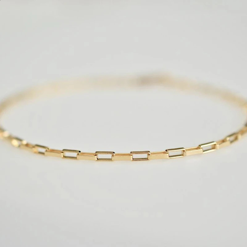 14K Gold Filled Chain Bracelet Handmade Jewelry Boho Charms Bracelets Vintage Anklets for Women Bridesmaid Gift Gold Bracelet 241119bj