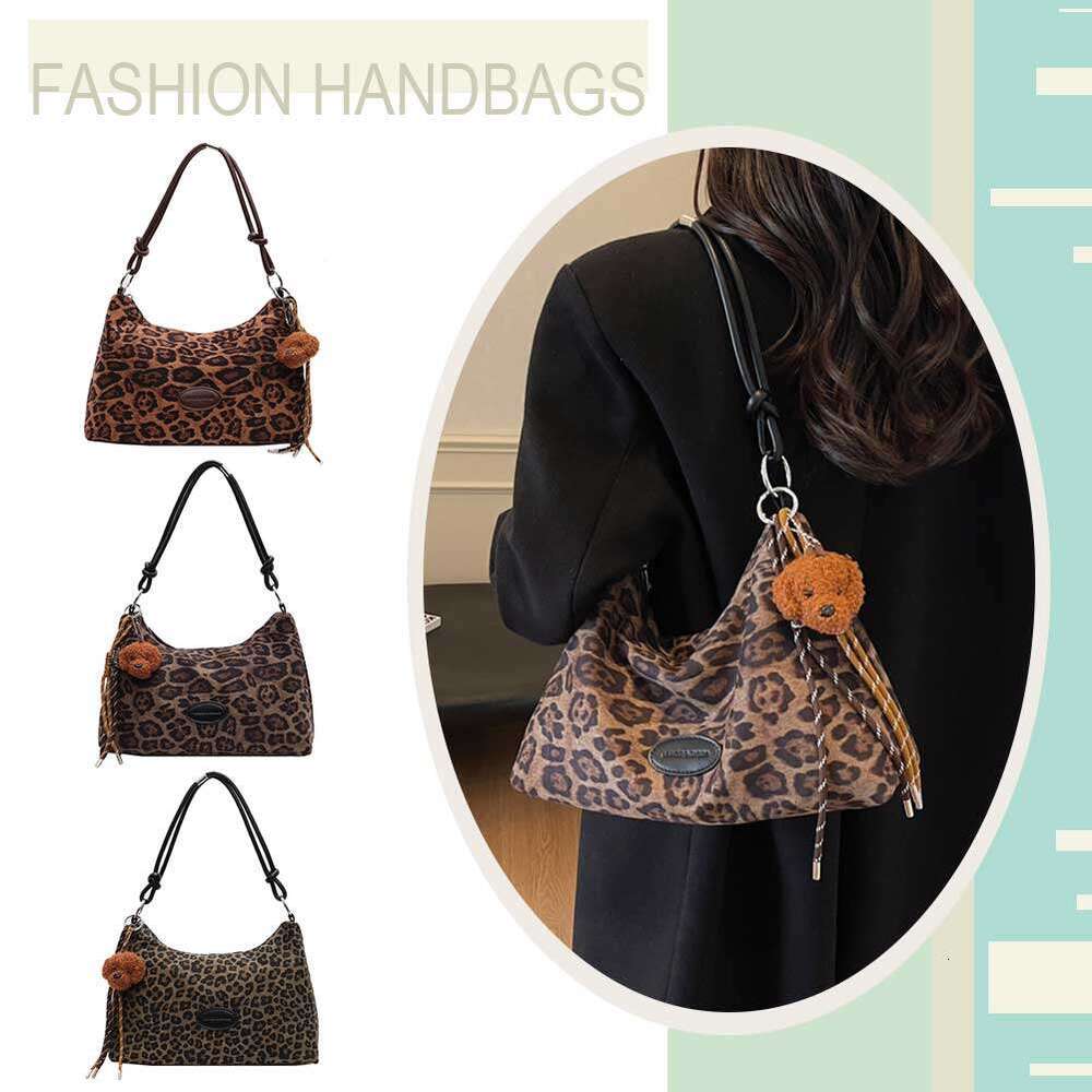 Women Leopard Trendy Handbag Large Capacity Small Tote Zip Closure Fashion Shoulder Purse Outdoor Travel Bag