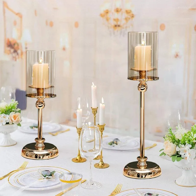 Candle Holders Metal Candlestick Luxury Holder European Golden Fashion Table Stand For Wedding Bar Party Christmas Ornament H260310