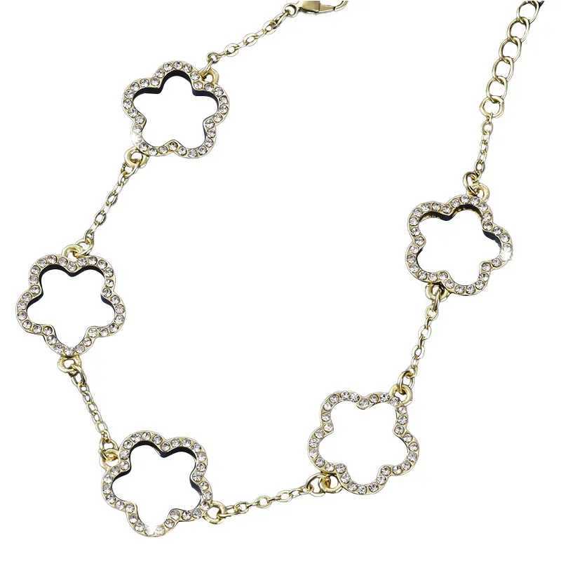Chain Hollow clover bracelet womens copper Y2k cubic zirconia girl gift summer fashion jewelry accessories H241119