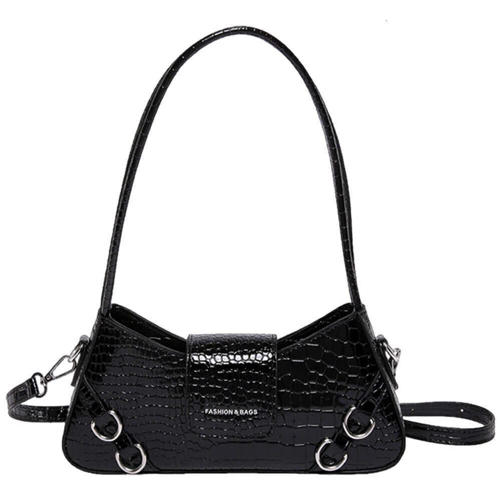 Shoulder Women Adjustable Strap Crescent Bag PU Leather with Inner Pocket Handbag Y2K for Work Travel