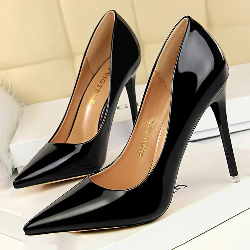 BIGTREE Shoes Woman Pumps Patent Leather High Heels Shoes Women Basic Pump Wedding Shoes Female Stiletto Women Heel Plus Size 43 241120