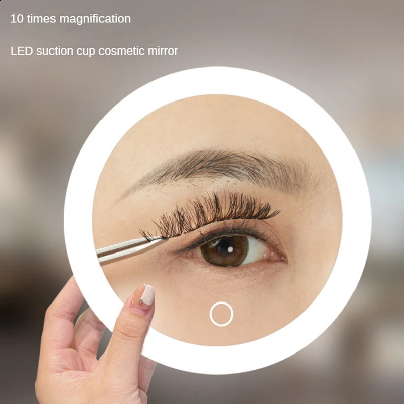 10x magnifying glass illuminated makeup mirror compact LED magnifying glass suitable for bathrooms bedrooms els 241120