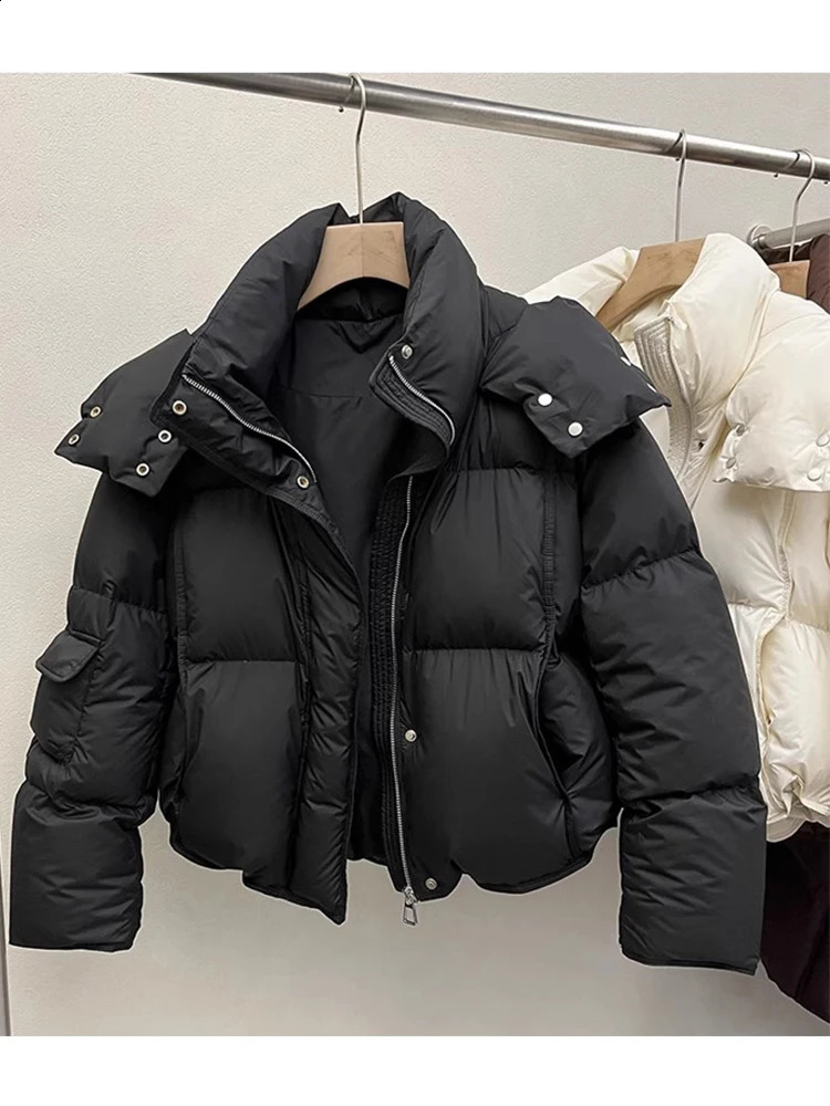 Autumn Winter Women Korean Fluffy Vintage Padded Jacket Old Money Parka Coat Fashion Hoodies Outwear 2000s Aesthetic 241119