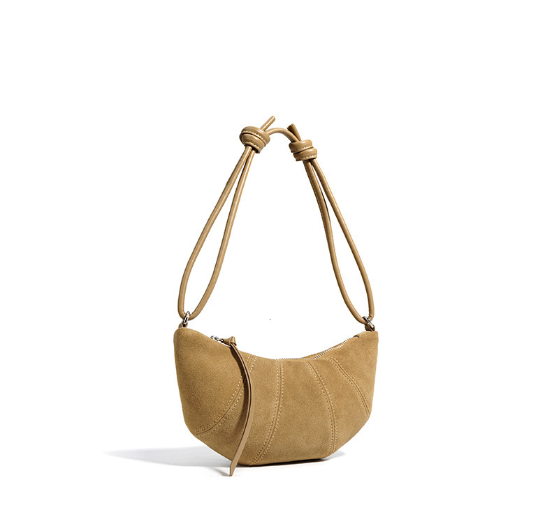 New Women Dumpg Female Niche Underarm Shoulder Bag Lady Cross-Body Messenger Maillard Croissant Autumn Winter Hobos Patent Leather BagVoyage