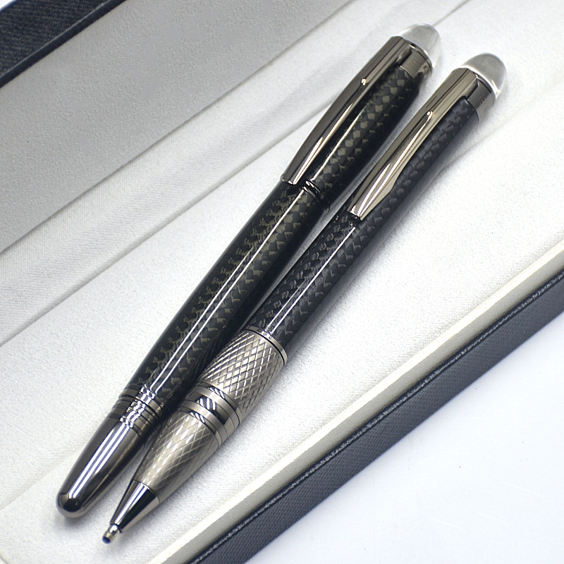 wholesale AAA Monte Star-Walk Series Black Carbon Fibre Rollerball Pen Crystal Top Business Office Writing Ballpoint Pens High Quality