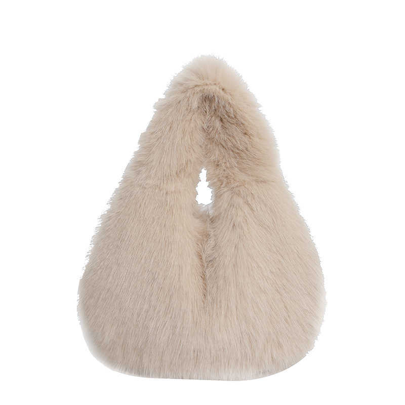 Autumn and winter new fur bag imitates fox fur handbag with a high-end feel, with a hundred handles and a large capacity hand-held plush bag 241120