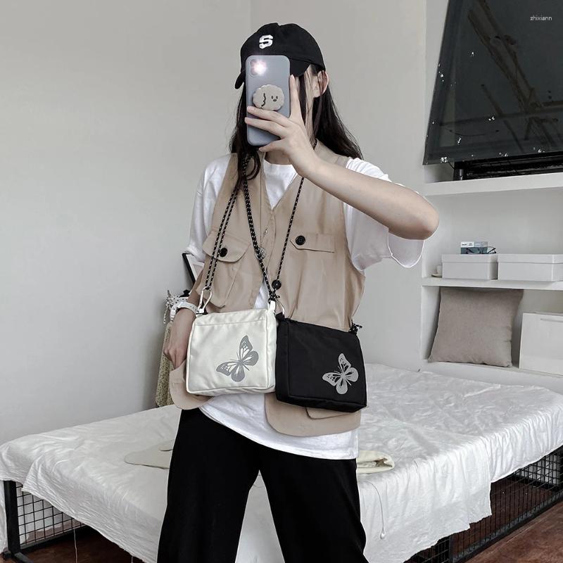 Totes Youth Ladies Simple Versatile Bag Fashion Women Shoulder Oxford Cloth Small Zipper Butterfly Crossbody Handbag zhanyishengli
