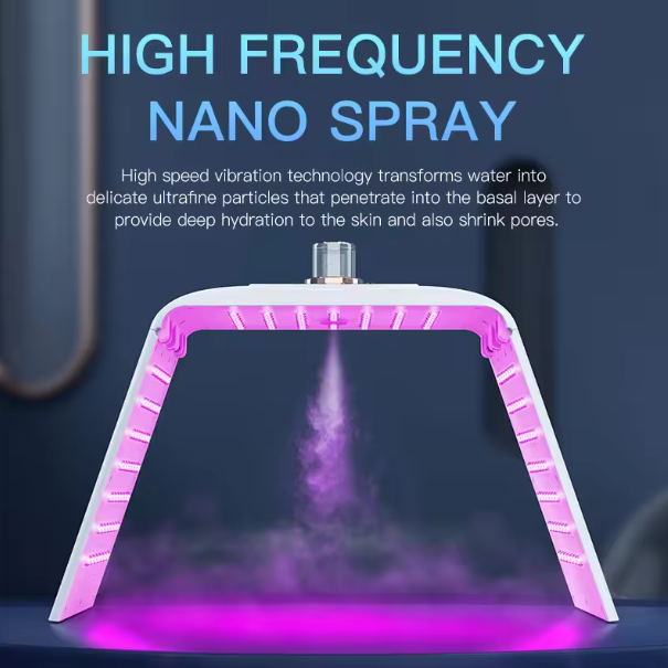 Wholesale folding led red light therapy device spa equipment led light therapy facial machine with spray