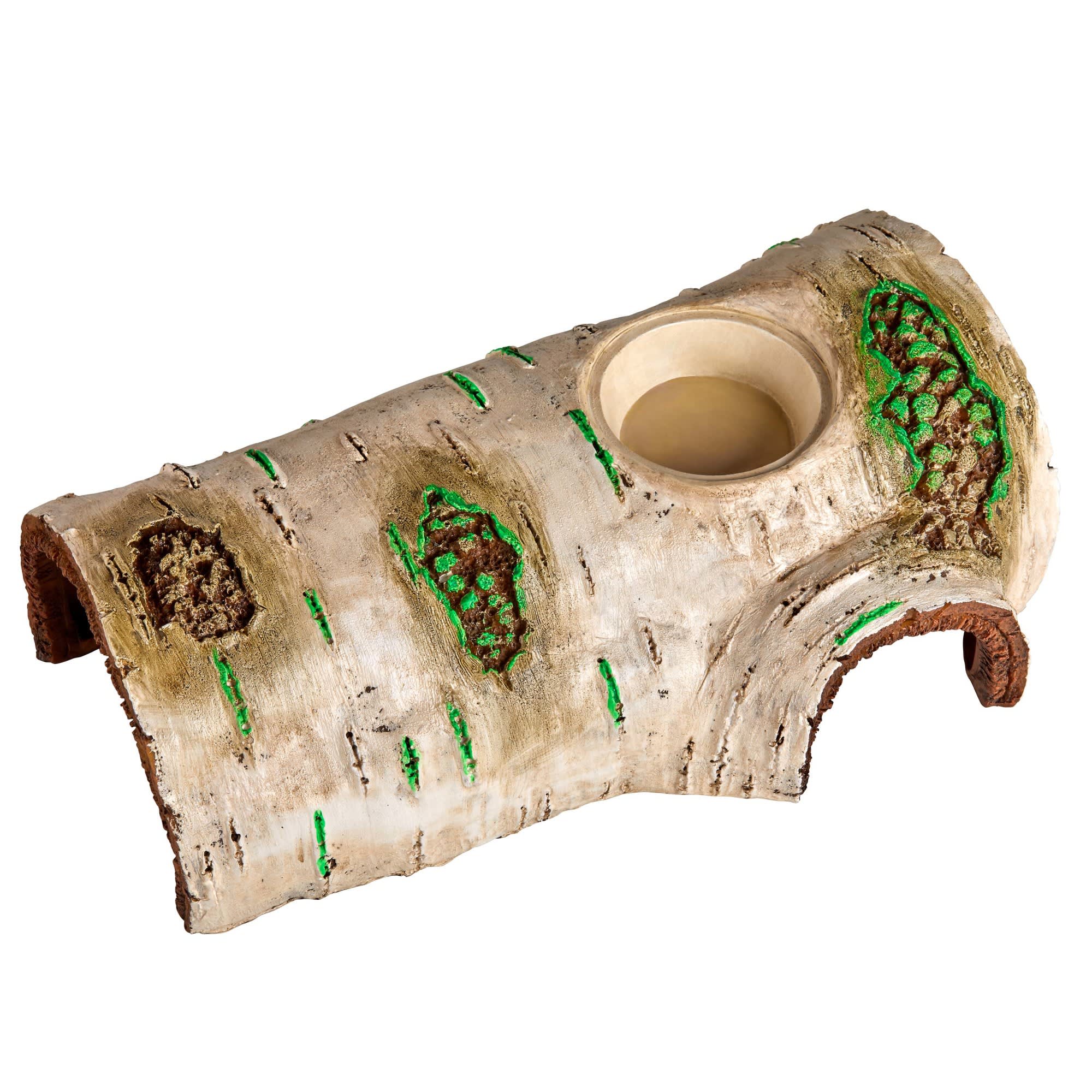 Zilla Rapid Sense Decor Large Poplar Log with Feeding Cup