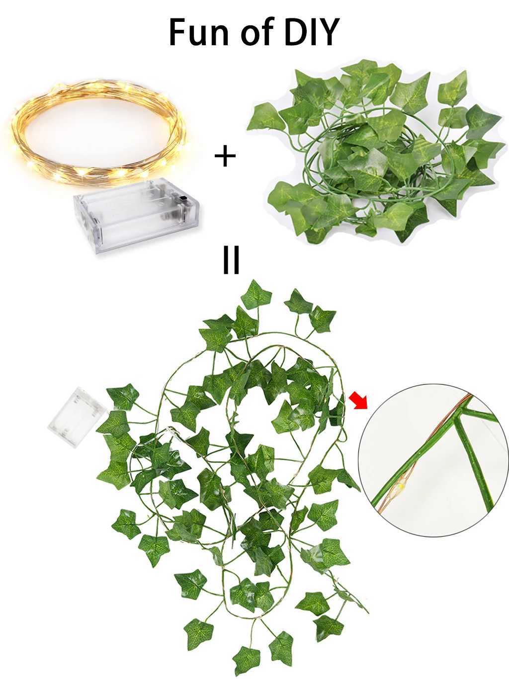 LED Fairy String Lights 2M 20LED Maple Leaf Garland Christmas Fairy Lights for Fence Home Bedroom Wall Patio Decoration Z241203