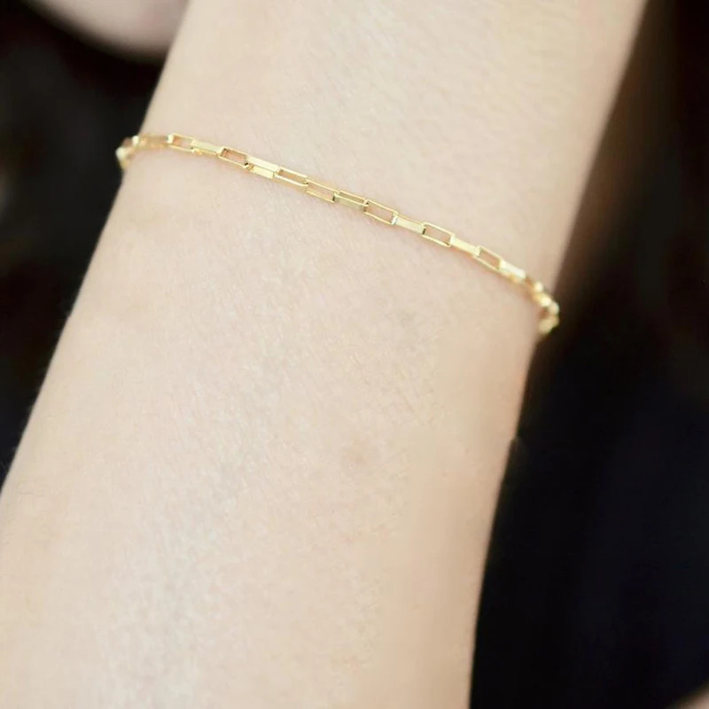 14K Gold Filled Chain Bracelet Handmade Jewelry Boho Charms Bracelets Vintage Anklets for Women Bridesmaid Gift Gold Bracelet 241119bj