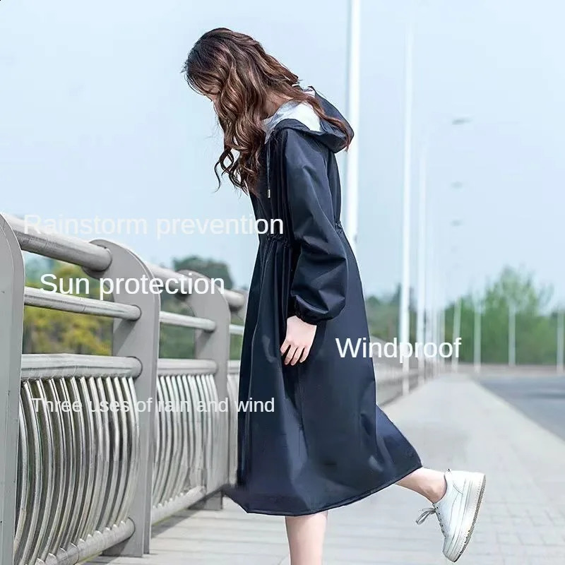 Womens Waterproof Raincoat - Stylish Slim Fit Full-Length Lightweight Perfect for Rainy Days